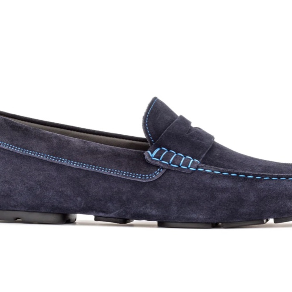 BLUE SUEDE LOAFERS SIZE 9.5